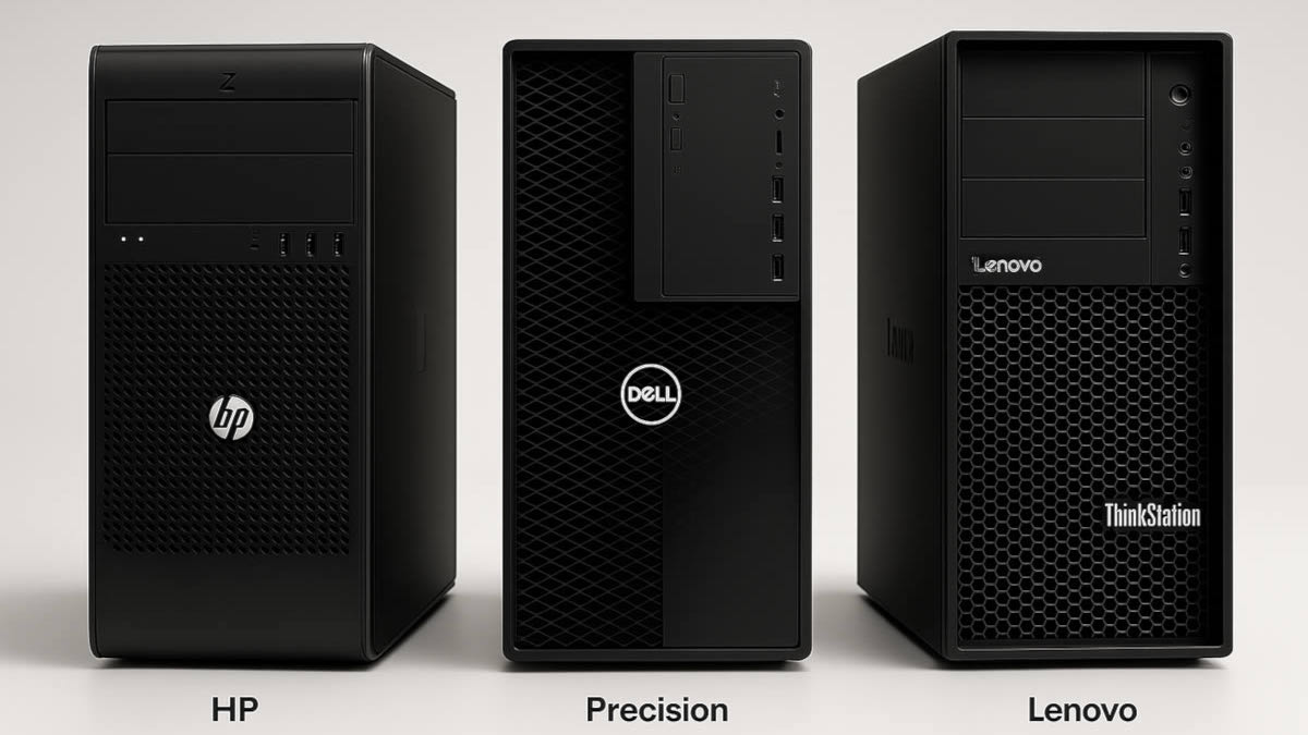 Workstations de marca de HP, Dell y Lenovo